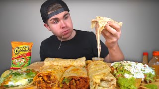 Cheesy Mexican Food Mukbang Round 2 Burritos Loaded Tostada Fish Taco [upl. by Eatnoid]