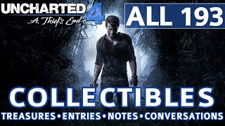 Uncharted 4  All Collectibles Locations  Treasures Journal Entries Notes Optional Conversations [upl. by Haimirej693]