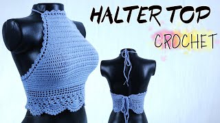 TOP CROCHET Paso a Paso HALTER TOP [upl. by Milla244]