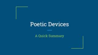 Poetic Devices [upl. by Alexandra]