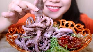 ASMR Nakji small octopus CHEWY EATING SOUNDS No Talking  LINHASMR [upl. by Ecnaled195]