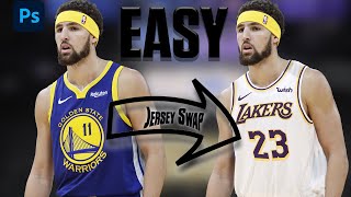 5 EASY STEPS  How to Jersey Swap in Photoshop  Photoshop Tutorial [upl. by Areyk]