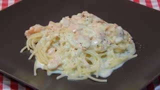 Receta fácil de espaguetis con salmón [upl. by Baggs]