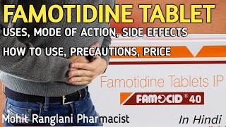 Famotidine tablets ip 40 mg  Famocid 40 tablet UsesSide effectsDose and precautions  In Hindi [upl. by Isolda]