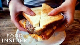 How The World’s First Burger Was Made At Louis’ Lunch  Legendary Eats [upl. by Irmgard]