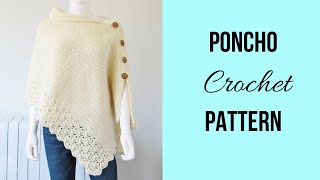 Easy Crochet Poncho from a Rectangle [upl. by Yroger448]