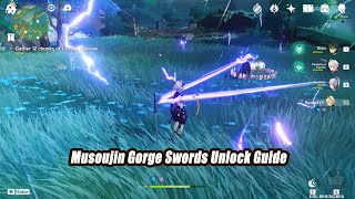 Genshin Impact Musoujin Gorge Swords Unlock Guide  Luxurious Chest Reward [upl. by Khalil360]