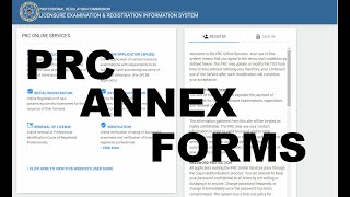 PRC ANNEX FORMS [upl. by Jecon]