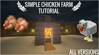 Minecraft Simple Chicken Farm in 3 Minutes Cooked Chicken Feather [upl. by Zwick]