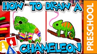 How To Draw A Chameleon  Preschool [upl. by Iad]