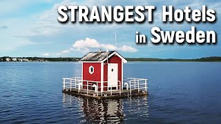 STRANGEST Hotels in Sweden  Utter Inn Hotell Hackspett Ooops Hotel Kolarbyn Eco Lodge [upl. by Bamberger73]