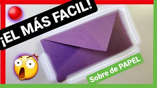 ✅Como Hacer Un SOBRE de papel FACIL Y RAPIDO para una carta PASO A PASO [upl. by Eterg819]