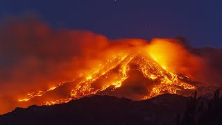 Timelapse Spectacular eruption from Italys Mount Etna [upl. by Blithe287]