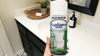 Rustoleum Countertop Transformation  DIY Bathroom Makeover [upl. by Yann]