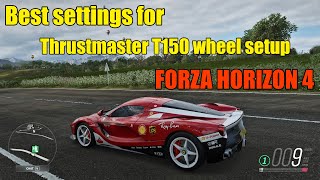 Best settings for Thrustmaster T150 wheel setup Forza Horizon 4 [upl. by Enelcaj393]