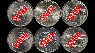 TOP 10 Most Valuable US State Quarters  High Grade Examples Sell for BIG Money [upl. by Allesor]