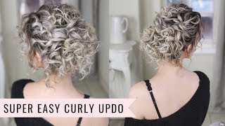 Super Easy Curly Updo [upl. by Ryle]