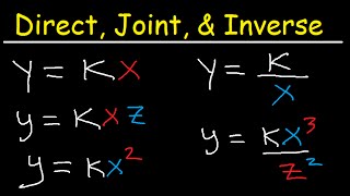 Direct Inverse and Joint Variation Word Problems [upl. by Vite]