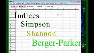 Obtendo índices de diversidade Simpson Shannon e Berger Parker através do Software PAST [upl. by Schiffman]