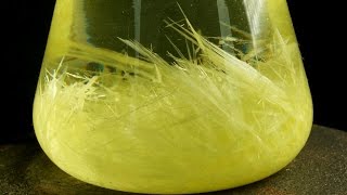 Growing Beautiful yellow Crystals of Sulfur Cool Chemical Experiment [upl. by Yeliak196]