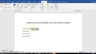 How to insert and modify a rich text content control [upl. by Nide511]