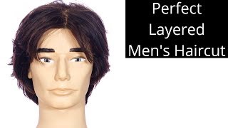 Perfect Layered Mens Haircut Tutorial  TheSalonGuy [upl. by Kai]