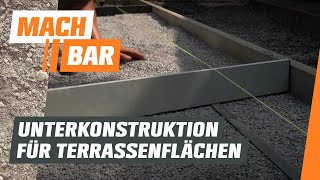 Unterkonstruktion für Terrassen und Pflasterflächen  OBI [upl. by Htinek]