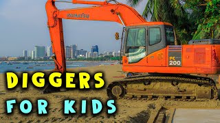 Fun With DIGGERS IN ACTION 🦺 Diggers At Work Diggers For Kids  Excavator TV [upl. by Halverson]