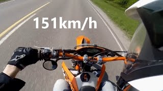 KTM EXC 125 0100kmh and Top Speed [upl. by Isewk]