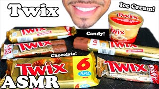 TWIX ICE CREAM CHOCOLATE CANDY BAR LEFT RIGHT TWIX ASMR MUKBANG NO TALKING JERRY COMMERCIAL [upl. by Irrot]