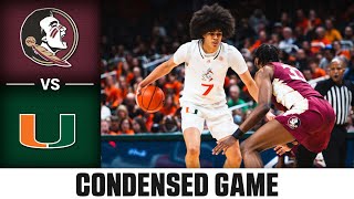 Florida State vs Miami Condensed Game  202324 ACC Men’s Basketball [upl. by Yerhcaz748]