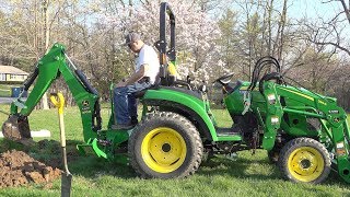 First Use John Deere 2038R 270B Backhoe [upl. by Attenov]