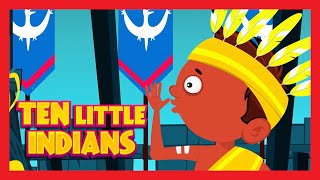 Ten Little Indians Nursery Rhyme with LYRICS  10 Little Indians [upl. by Yrram]