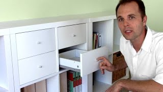 How to assemble Ikea bookshelf drawers  EXPEDIT KALLAX shelf [upl. by Ettener]