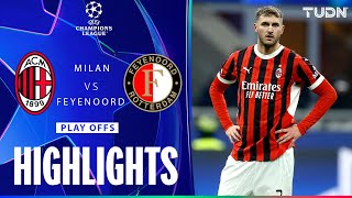 HIGHLIGHTS  AC Milán 1121 Feyenoord  UEFA Champions League 2425  TUDN [upl. by Ayifas]