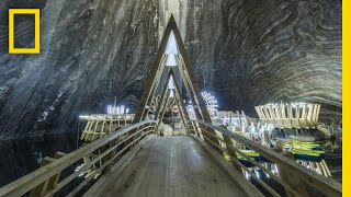 This Transylvanian Salt Mine is Now an Amusement Park  National Geographic [upl. by Yssor]