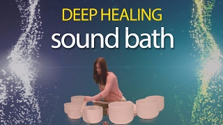 Sound Healing with Crystal Bowls  Sound Bath by Michelle Berc [upl. by Htrag279]