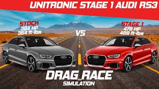 Unitronic Stage 1 RS3 vs Stock  14 Mile  060  Visualizer [upl. by Bunni644]