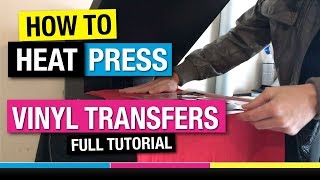 How to Heat Press Heat Transfer Vinyl HTV [upl. by Shirk]