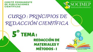 Tema 5° Redacción de Materiales y Métodos [upl. by Errol]