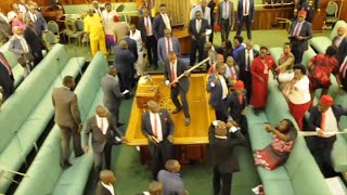 Ugandan MPs fight in parliament for second day over presidential age limit [upl. by Michale176]