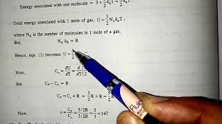 Law of Equipartition of Energy  Specific Heat of Monoatomic diatomic and triatomic gas [upl. by Placido]