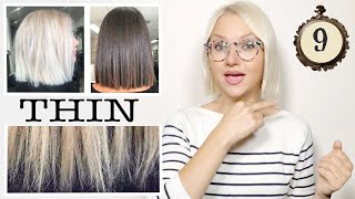 9 BEST TIPS to make THIN Hair LOOK THICK [upl. by Ijneb]