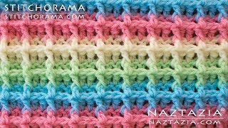 HOW to CROCHET WAFFLE STITCH  Stitchorama by Naztazia [upl. by Nellir981]