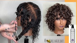 CURLY LAYERED HAIRCUT TUTORIAL [upl. by Redliw]