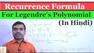 Legendres Polynomial  Recurrence Formularelation in Hindi [upl. by Aber]