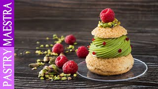 Gluten Free Pistachio and Raspberry Choux Craquelin Cream Puffs  Pastry Maestra [upl. by Tirza]