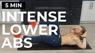 5 MIN INTENSE LOWER ABS WORKOUT  FLAT STOMACH AB WORKOUT [upl. by Elfstan]