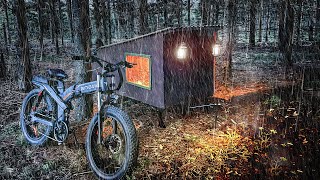 THUNDERSTORM IN A BIKE CAMPER with my Dog [upl. by Dody]