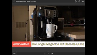 How to Descale Delonghi Magnifica XS Espresso Machine [upl. by Nikolos]